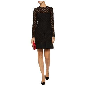 NWT orig $8,240 Auth Valentino black mini lace A-line dress size IT 40 fits US 4
